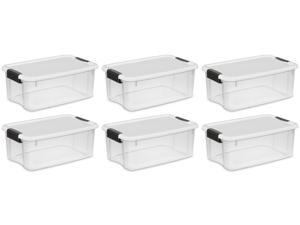Sterilite 18 Qt Clear View Durable Stacking Storage Container Box w/ Lid, 6 Pack Sterilite 18 Qt Clear View Durable Stacking Storage Container Box w/ Lid, 6 Pack