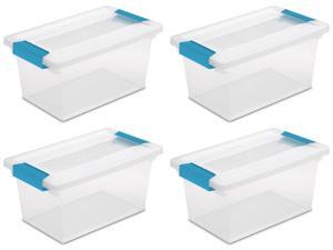 4 Pack) Sterilite 19628604 Medium Clip Box Clear Storage Tote Container with Lid 4 Pack) Sterilite 19628604 Medium Clip Box Clear Storage Tote Container with Lid