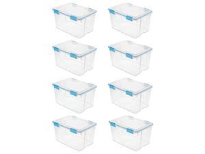 Sterilite 54 Quart Gasket Box in Clear with Blue Latches, 8 Pack | 19344304 Sterilite 54 Quart Gasket Box in Clear with Blue Latches, 8 Pack | 19344304