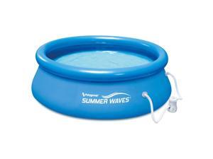 Summer Waves 8ft x 8ft x 2.5ft Inflatable Above Ground Pool with Filter Pump Summer Waves 8ft x 8ft x 2.5ft Inflatable Above Ground Pool with Filter Pump