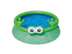 Summer Waves 6ft x 20in Inflatable Frog Character Quick Set Swimming Pool, Green Summer Waves 6ft x 20in Inflatable Frog Character Quick Set Swimming Pool, Green