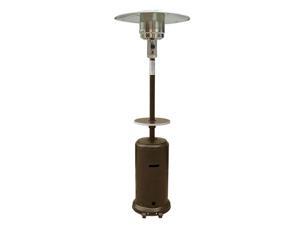 AZ Patio Tall Propane Outdoor Wheeled Patio Heater with Table, Hammered Bronze AZ Patio Tall Propane Outdoor Wheeled Patio Heater with Table, Hammered Bronze