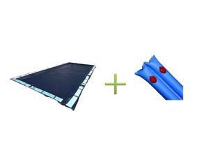18 x 36 Foot Dark Blue Rectangular In Ground Winter Pool Cover with Water Tubes 18 x 36 Foot Dark Blue Rectangular In Ground Winter Pool Cover with Water Tubes