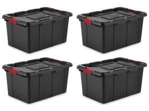 Sterilite 27-Gallon Durable Industrial Storage Tote, Black (4 Pack) 14669004 Sterilite 27-Gallon Durable Industrial Storage Tote, Black (4 Pack) 14669004
