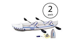 Sea Eagle 370 Pro 3 Person Inflatable Kayak Fishing Boat Canoe Paddles (2 Pack) Sea Eagle 370 Pro 3 Person Inflatable Kayak Fishing Boat Canoe Paddles (2 Pack)