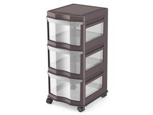 Life Story Classic 3 Shelf Standing Plastic Organizer and Drawers, Gray Life Story Classic 3 Shelf Standing Plastic Organizer and Drawers, Gray