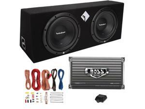 Rockford Fosgate R1-2X10 10" 800W Loaded Subwoofer Sub Enclosure+ Boss Amp+ Kit Rockford Fosgate R1-2X10 10" 800W Loaded Subwoofer Sub Enclosure+ Boss Amp+ Kit