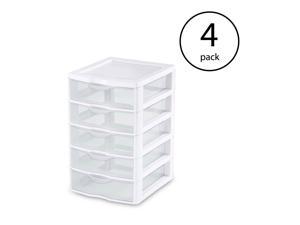 Sterilite Clearview Small Plastic 5 Drawer Desktop Storage System (4 Pack) Sterilite Clearview Small Plastic 5 Drawer Desktop Storage System (4 Pack)