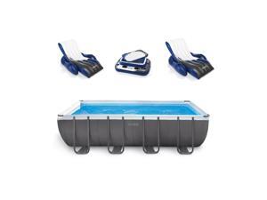Intex 18' x 9' x 52" Ultra Frame Rectangular Above Ground Pool Set with Floats Intex 18' x 9' x 52" Ultra Frame Rectangular Above Ground Pool Set with Floats