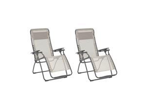 Lafuma Futura Zero Gravity Outdoor Steel Lawn Recliner Chair, Seigle (2 Pack) Lafuma Futura Zero Gravity Outdoor Steel Lawn Recliner Chair, Seigle (2 Pack)