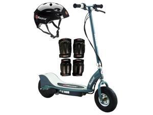 Razor E300 Electric 24V Motorized Scooter (Grey) w/ Helmet, Elbow and Knee Pads Razor E300 Electric 24V Motorized Scooter (Grey) w/ Helmet, Elbow and Knee Pads