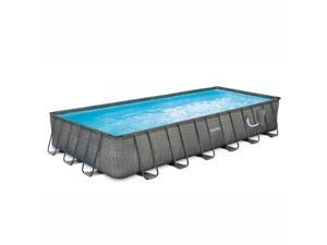 Summer Waves 24ft x 12ft x 52in Rectangle Above Ground Frame Swimming Pool Set Summer Waves 24ft x 12ft x 52in Rectangle Above Ground Frame Swimming Pool Set