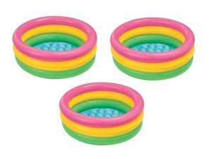 Intex Sunset Glow Inflatable Colorful Baby Swimming Pool, Multicolored, Set of 3 Intex Sunset Glow Inflatable Colorful Baby Swimming Pool, Multicolored, Set of 3