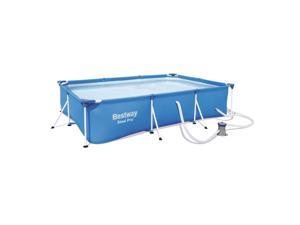 Bestway Steel Pro 9.8ft x 5.6ft x 26in Frame Above Ground Pool Set with Pump