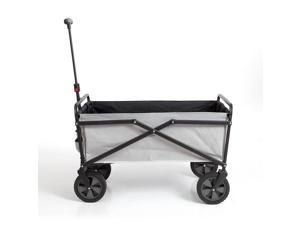 Seina 150lb Capacity Collapsible Steel Outdoor Utility Wagon Cart, Gray/Black