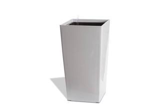 Algreen Modena Square Self-Watering Planter With Water Level Guide, Glossy White Algreen Modena Square Self-Watering Planter With Water Level Guide, Glossy White