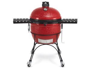 Kamado Joe Big Joe II 24 Inch Portable Outdoor Ceramic BBQ Charcoal Grill, Red Kamado Joe Big Joe II 24 Inch Portable Outdoor Ceramic BBQ Charcoal Grill, Red