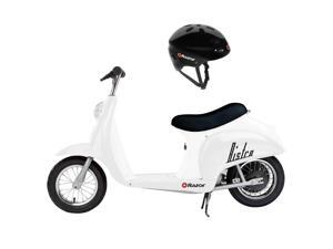 Razor Pocket Mod Mini Euro 24V 250W Electric Retro Scooter with Helmet, White Razor Pocket Mod Mini Euro 24V 250W Electric Retro Scooter with Helmet, White
