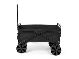 Seina 150lb Capacity Collapsible Steel Frame Outdoor Utility Wagon Cart, Black