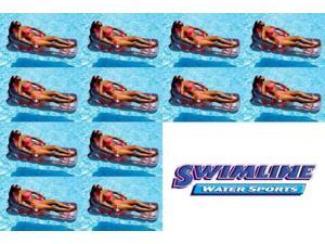 12 Swimline 9041 Swimming Pool Inflatable Deluxe Lounge Chairs w/Back Supports 12 Swimline 9041 Swimming Pool Inflatable Deluxe Lounge Chairs w/Back Supports