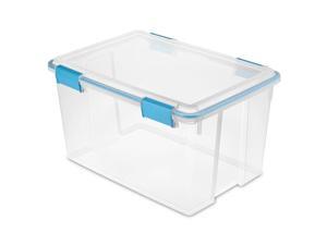 Sterilite 54 Quart Gasket Box in Clear with Blue Latches | 19344304 Sterilite 54 Quart Gasket Box in Clear with Blue Latches | 19344304