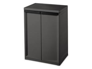 Sterilite 2 Shelf Laundry Garage Utility Storage Cabinet, Flat Gray Sterilite 2 Shelf Laundry Garage Utility Storage Cabinet, Flat Gray
