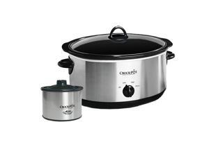 Crock-Pot 8 Quart Slow Cooker and 16 Oz Little Dipper Food Warmer Stainless Crock-Pot 8 Quart Slow Cooker and 16 Oz Little Dipper Food Warmer Stainless