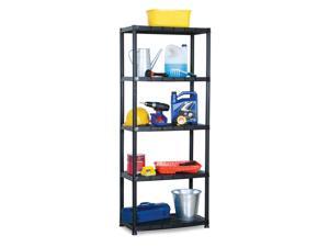 Black Ram Quality Products Optimo 16 inch 5 Tier Plastic Storage Shelves 
