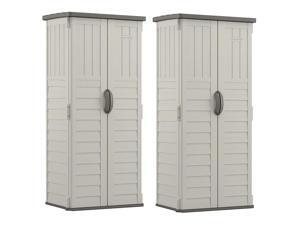 Suncast 22 Cubic Feet Resin Versatile Vertical Storage Shed Building (2 Pack) Suncast 22 Cubic Feet Resin Versatile Vertical Storage Shed Building (2 Pack)