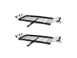 Tow Tuff 62" Steel Cargo Carrier Trailer for Car or Truck w/ Bike Rack (2 Pack)