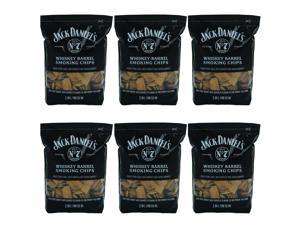 Jack Daniel's Whiskey Barrel Smoking Oak Wood Chips, 180 Cubic Inches (6 Pack)
