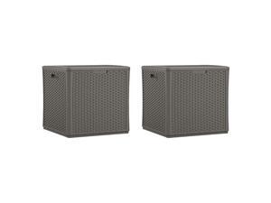 Suncast 60 Gallon Resin Outdoor Patio Storage Cube Deck Box, Stoney (2 Pack) Suncast 60 Gallon Resin Outdoor Patio Storage Cube Deck Box, Stoney (2 Pack)