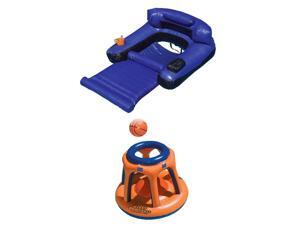 Swimline Giant Shootball Inflatable Pool Toy w/ Swimline Inflatable Pool Lounger Swimline Giant Shootball Inflatable Pool Toy w/ Swimline Inflatable Pool Lounger