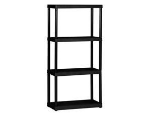 Gracious Living 4 Tier Light Duty Indoor & Garage Storage Shelf, Black Gracious Living 4 Tier Light Duty Indoor & Garage Storage Shelf, Black
