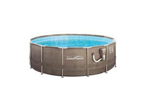 Summer Waves 14ft x 48in Frame Outdoor Pool with Ladder and Pump (For Parts)