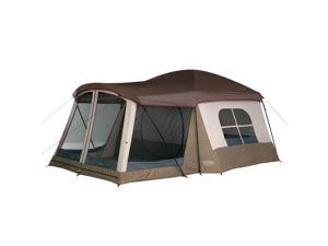 Wenzel Klondike 8-Person Large Outdoor Camping Tent w/Screen Room, Brown