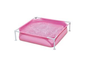 Summer Waves Small Plastic Frame 4ft x 4ft x 12in Kiddie Swimming Pool, Pink Summer Waves Small Plastic Frame 4ft x 4ft x 12in Kiddie Swimming Pool, Pink