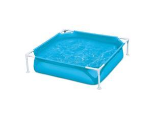 Summer Waves 4ft x 4ft x 12in Plastic Frame Small Kiddie Swimming Pool, Blue