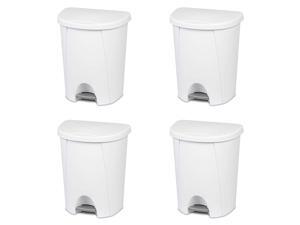 Sterilite 6.6 Gallon/25 Liter Portable Home StepOn Wastebasket, White (4 Pack) Sterilite 6.6 Gallon/25 Liter Portable Home StepOn Wastebasket, White (4 Pack)