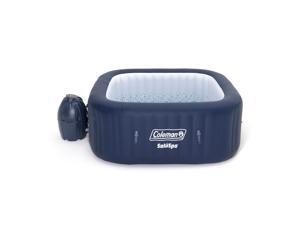 Coleman SaluSpa 4 Person Square Portable Inflatable Outdoor Hot Tub Spa, Blue Coleman SaluSpa 4 Person Square Portable Inflatable Outdoor Hot Tub Spa, Blue