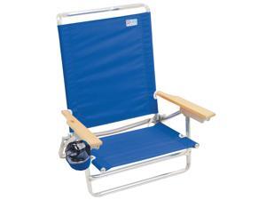 RIO Brands Classic 5 Position Aluminum Lay Flat Folding Beach Lounge Chair, Blue RIO Brands Classic 5 Position Aluminum Lay Flat Folding Beach Lounge Chair, Blue