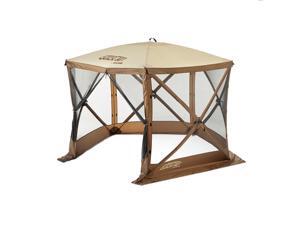 CLAM Quick-Set Venture 9 x 9 Ft Portable Outdoor Camping Canopy Shelter, Brown CLAM Quick-Set Venture 9 x 9 Ft Portable Outdoor Camping Canopy Shelter, Brown