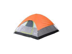 Tahoe Gear Powell 3 Person 3 Season Dome Camping Frame Tent, Green and Orange