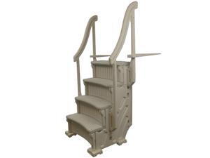 Confer CCX-AG 4 Step Above Ground Swimming Pool Ladder Stair Entry System, Beige Confer CCX-AG 4 Step Above Ground Swimming Pool Ladder Stair Entry System, Beige