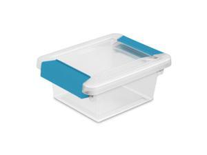 Sterilite Mini Plastic Storage Container with Aquarium Blue Latches (6 Pack) Sterilite Mini Plastic Storage Container with Aquarium Blue Latches (6 Pack)