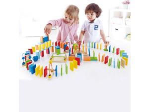 Hape Dynamo Dominoes Kids Colorful Wooden Trail Building Learning Game Set