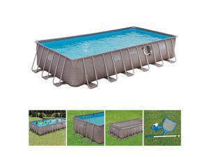 Summer Waves 24ft x 12ft x 52in Rectangle Above Ground Frame Swimming Pool Set Summer Waves 24ft x 12ft x 52in Rectangle Above Ground Frame Swimming Pool Set