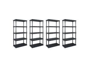 Gracious Living Knect A Shelf Heavy Duty Storage 5 Tier Shelving Unit (4 Pack) Gracious Living Knect A Shelf Heavy Duty Storage 5 Tier Shelving Unit (4 Pack)