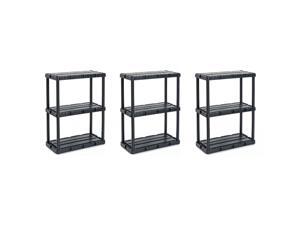 Gracious Living Knect A Shelf Light Fixed Storage 3 Shelf Shelving Unit (3 Pack) Gracious Living Knect A Shelf Light Fixed Storage 3 Shelf Shelving Unit (3 Pack)