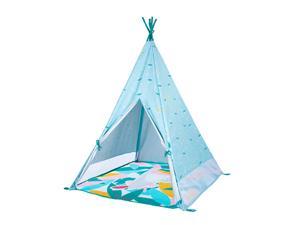 Babymoov Tipi Jungle Kid's Large Inside/Outside Play Teepee Tent with Bag, Blue